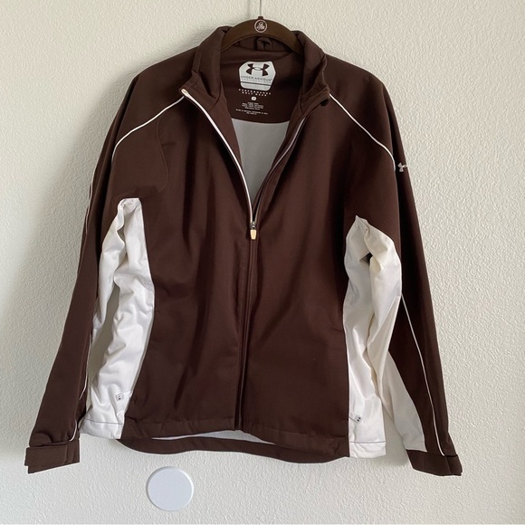 NWT Under Armour Women's Brown Full Zip Golf Windbreaker Jacket Size Medium - Picture 1 of 4
